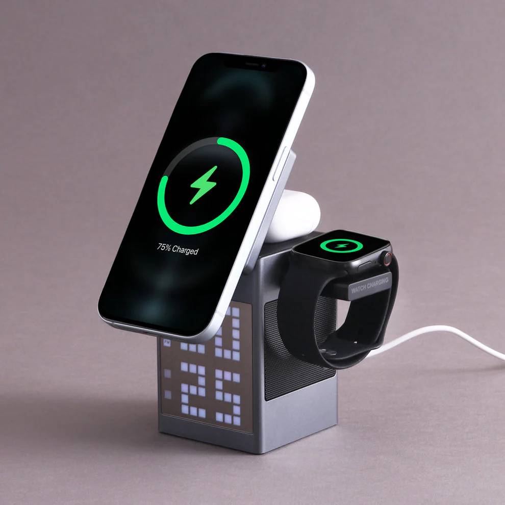 Valdus S5 Pixel Dock 6-in-1 Wireless Charger Bluetooth Speaker Digital Clock & Pixel Animation Valdus S5 Pixel Dock 6-in-1 Wireless Charger Bluetooth Speaker Digital Clock & Pixel Animation