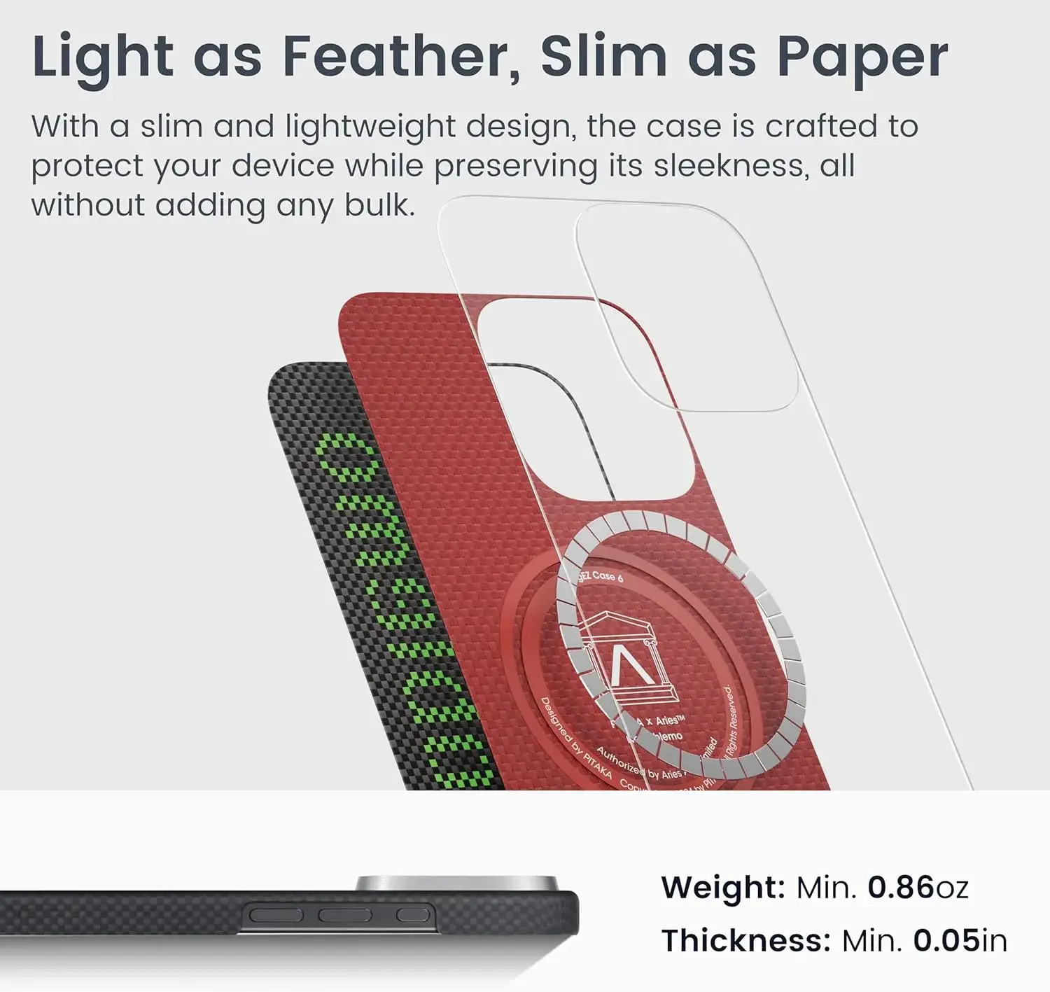 Pitaka Aries Tactile Woven Case for iPhone 16 Pro -NoProblemo