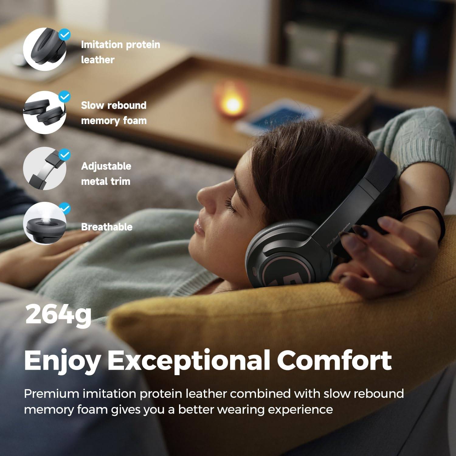 SoundPEATS Space ANC Bluetooth Over-Ear Headphones