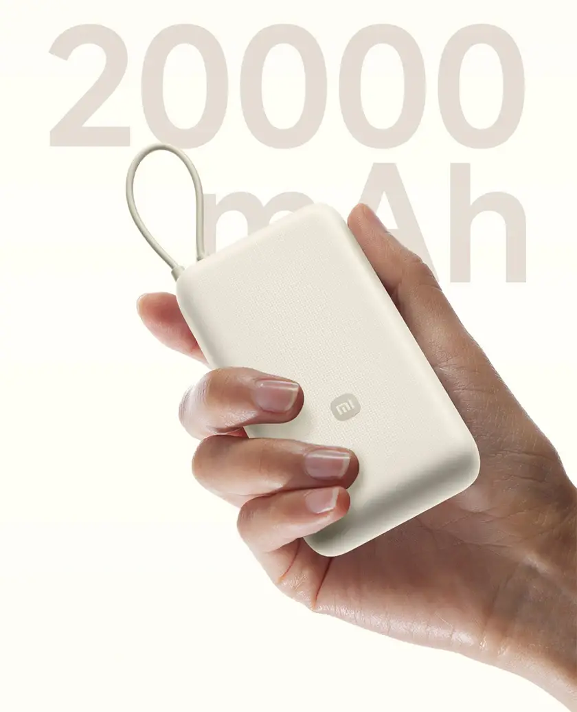 Xiaomi 33W 20000mAh Power Bank with Integrated Charging Cable