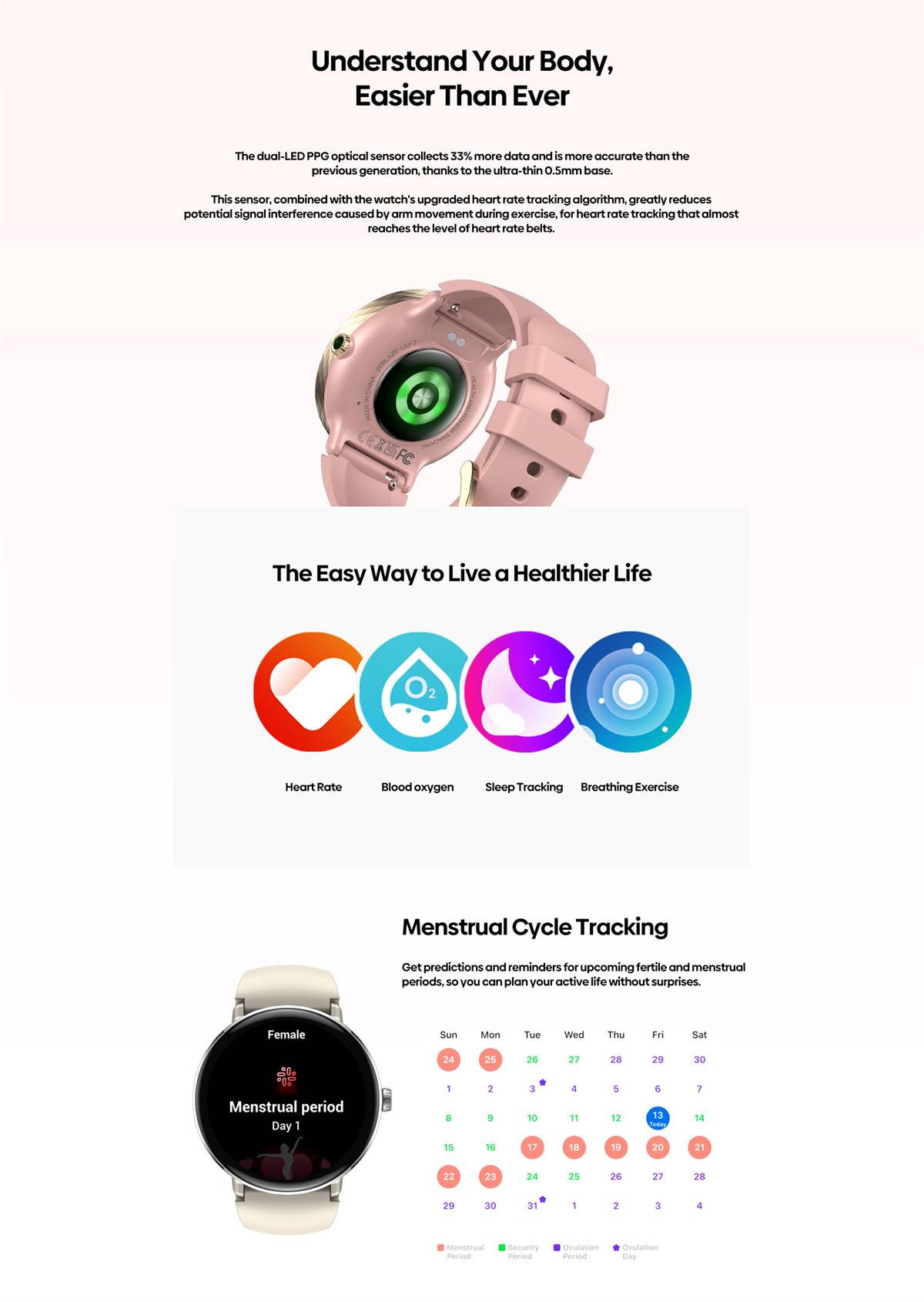 Zeblaze Lily 2 AMOLED Smartwatch with Bluetooth Calling