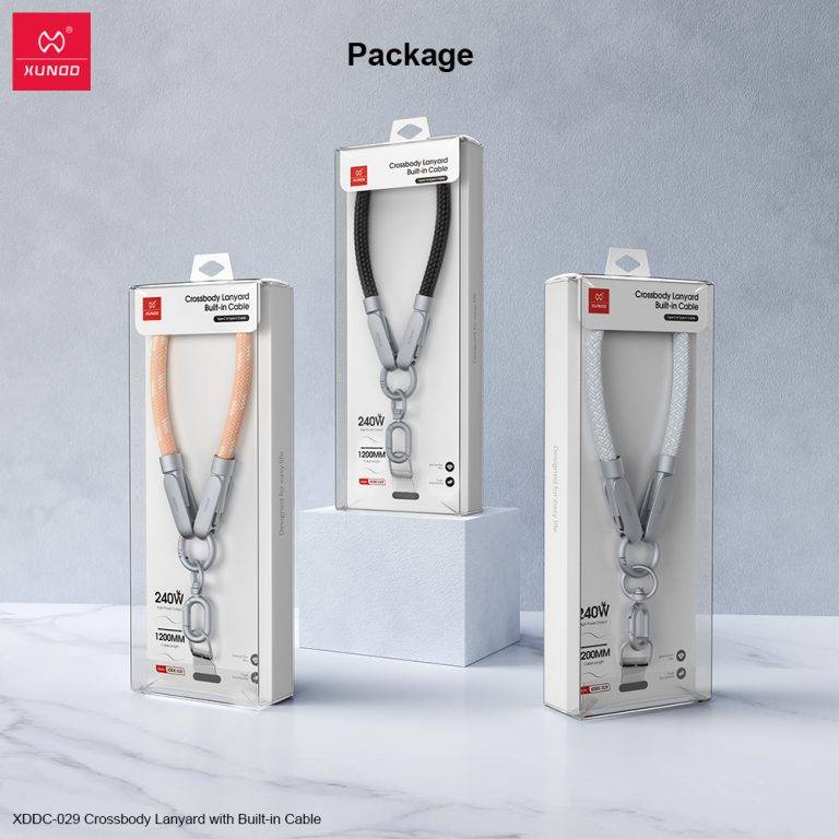 XUNDD XDDC-029 240W Type-C to Type-C Cable with Built-in Crossbody Lanyard