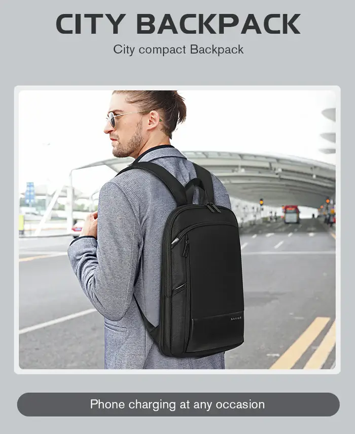 BANGE BG 77115 More Space Less Stress Anti-Theft Backpack That Grows with You