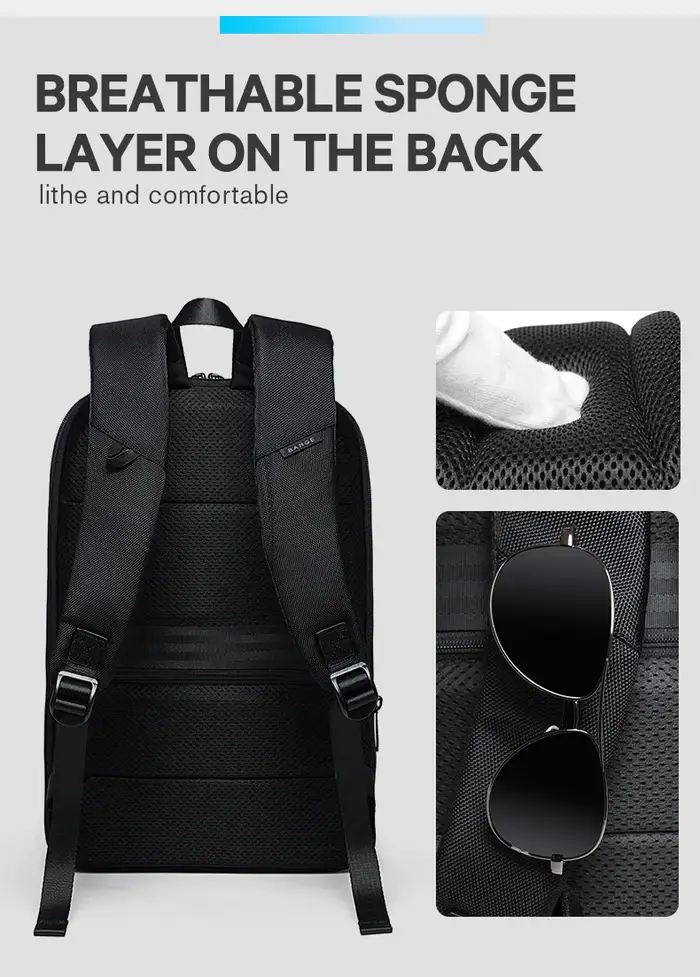 BANGE BG 77115 More Space Less Stress Anti-Theft Backpack That Grows with You