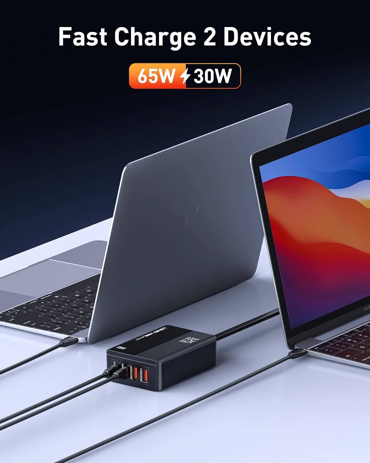 LDNIO A4809C 100W GaN Super Fast Charging Adapter with Type-C and USB Ports