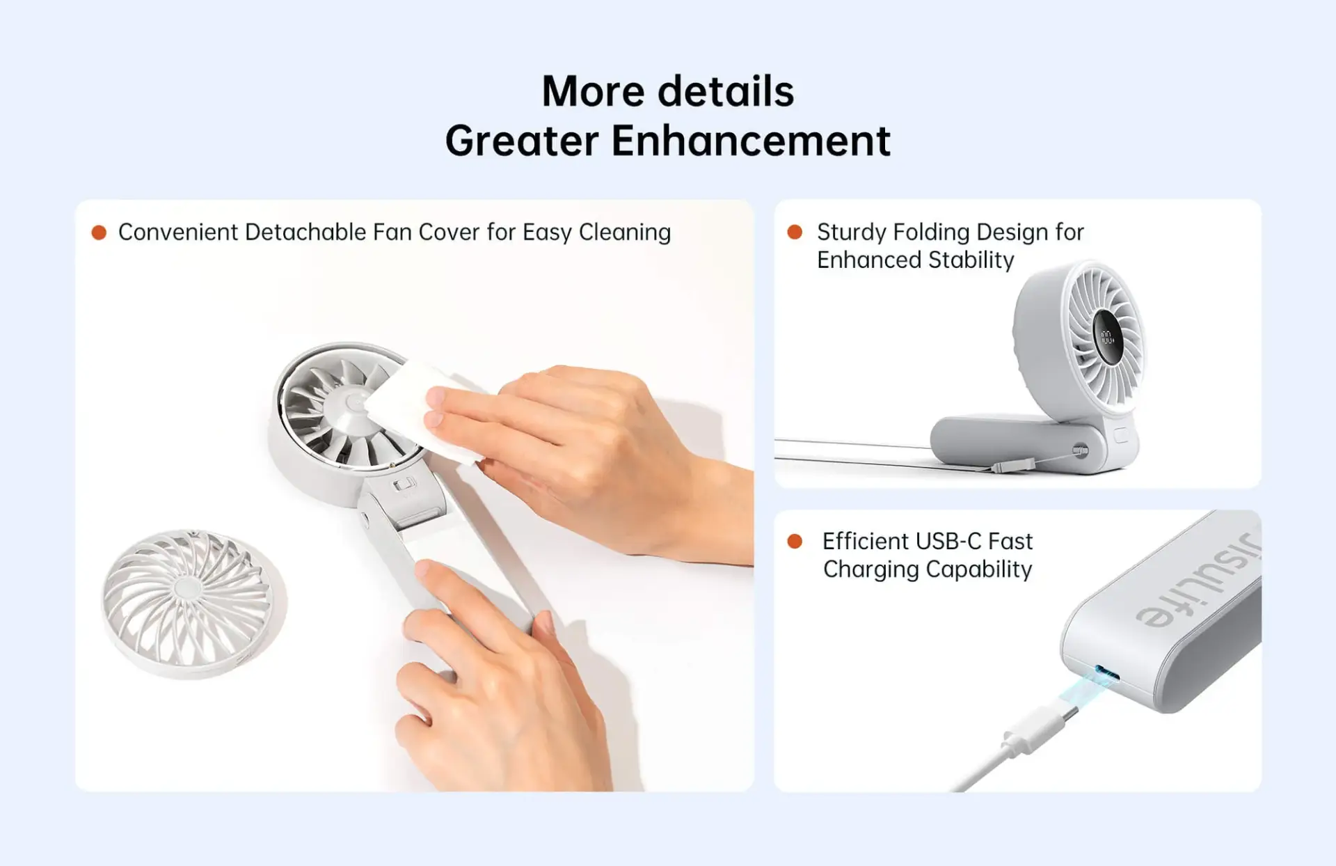 JisuLife Life7 5000mAh Handheld Fan Unleash Refreshing Power
