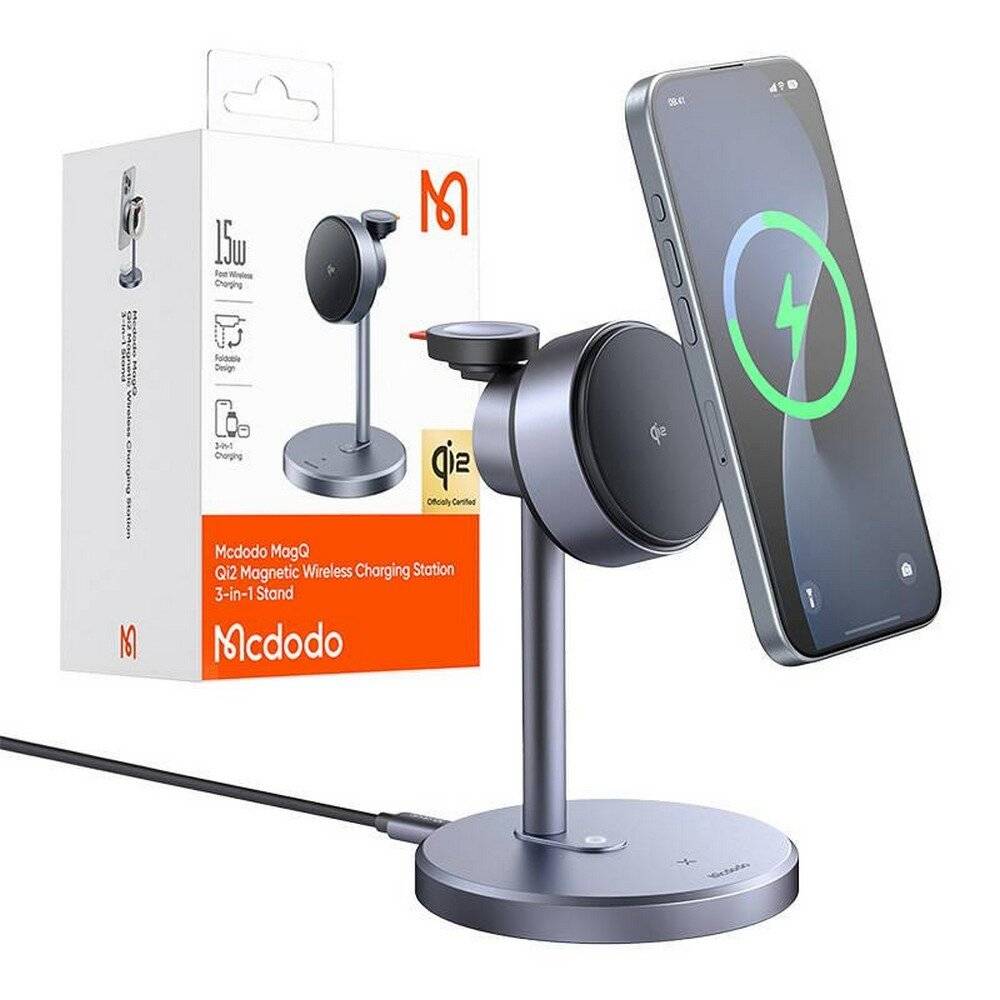 Mcdodo CH-2462 3-in-1 Qi2 15W Wireless Charging Station with 33W Wall Adapter