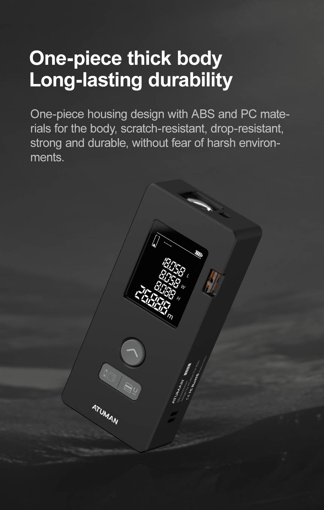 ATUMAN LS3 60M Laser Rangefinder Fast & Precise Distance, Area, and Volume Measurement