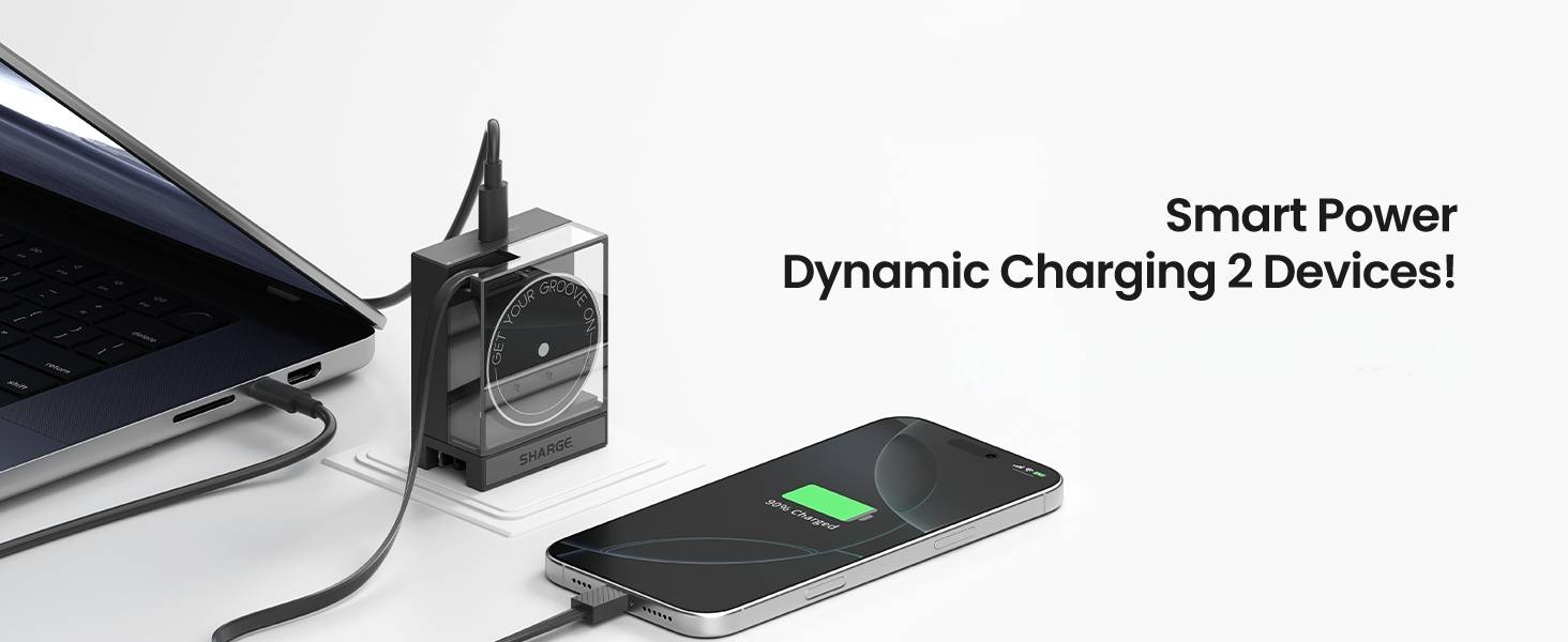 SHARGE 65W Retractable USB-C PD 3.0 GaN Charger with Universal Kit