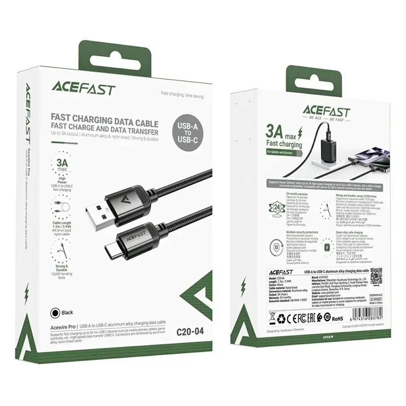 ACEFAST C20-04 60W MAX USB-C to USB-C Fast Charging & Data Cable