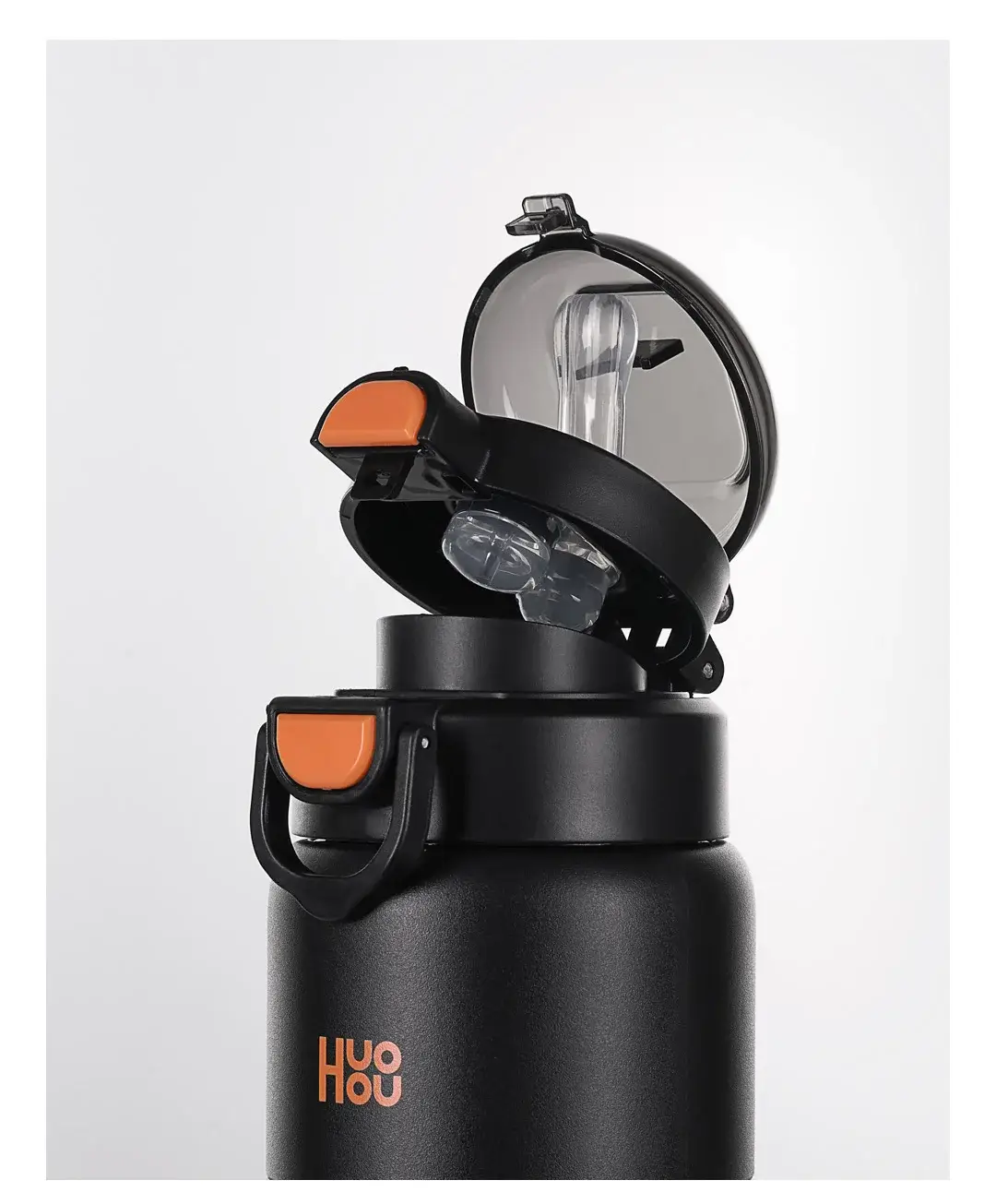 Huohou 750ml Motivational Leak-Proof Reusable Water Bottle for Sports & Fitness
