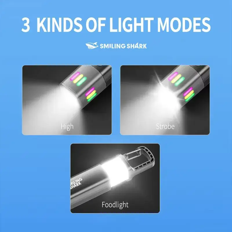Smiling Shark SD-1018A High-Power Outdoor Flashlight with Side Floodlight 