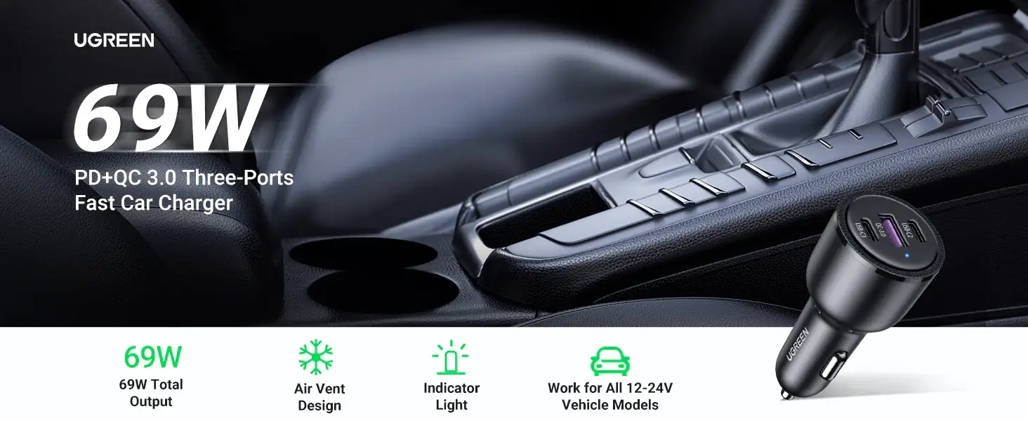 UGREEN CD239 69W USB C Car Charger 20467