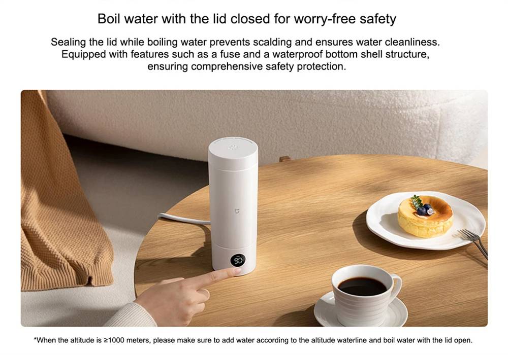 Xiaomi Mijia Portable Electric Heating Cup 2 Smart Stainless Steel Travel Kettle & Thermos 350ml