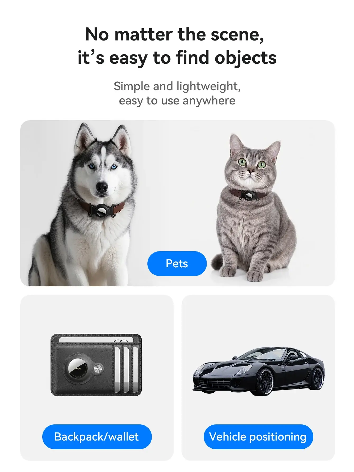 Hoco E91C Smart Pet Tracker Anti-Lost Device Compatible with Apple