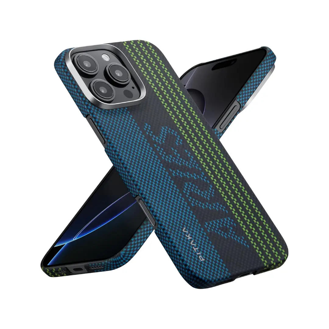 Pitaka Aries Tactile Woven Case for iPhone 16 Pro Max Credit Card