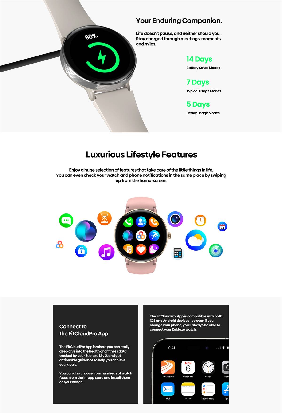 Zeblaze Lily 2 AMOLED Smartwatch with Bluetooth Calling