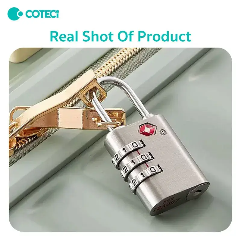 COTESI TR-001 Zinc Alloy TSA 3-Digit Combination Lock for Luggage