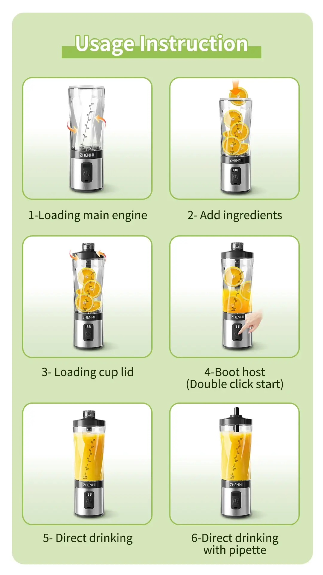 Zhenmi ZMGZ-J17 Portable Ice-Crushing Blender