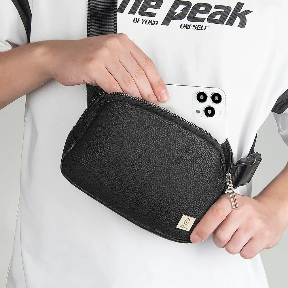 WIWU Lulu Unisex PU Leather Single-Shoulder Casual Crossbody Bag