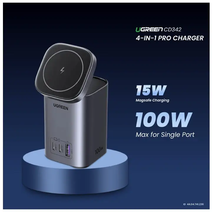 UGREEN CD342 (15135) 100W PD GaN USB-C & USB-A Charger with MagSafe