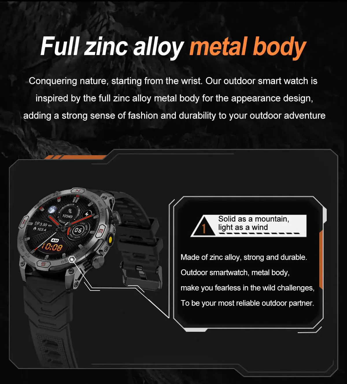 Valdus VD36 Pro Rugged Men Outdoor Smartwatch