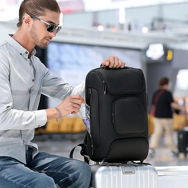 BANGE 7216 Plus 35L Anti-Theft Travel Backpack with USB Charging Port & Lock