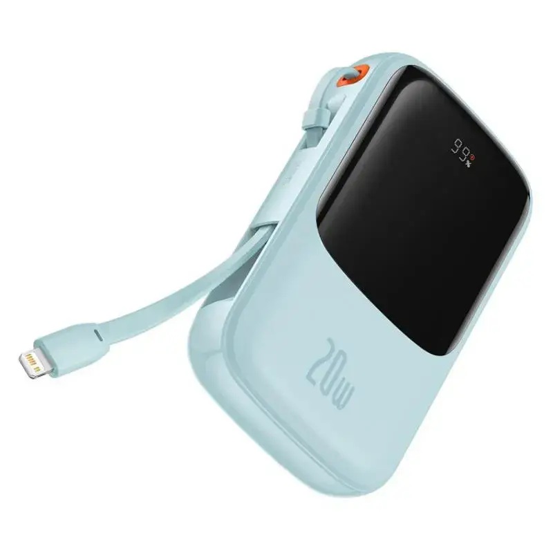 BASEUS Qpow Pro 10000mAh 20W Digital Display Power Bank with Lightning / Type-C Cable BASEUS Qpow Pro 10000mAh 20W Digital Display Power Bank with Lightning / Type-C Cable
