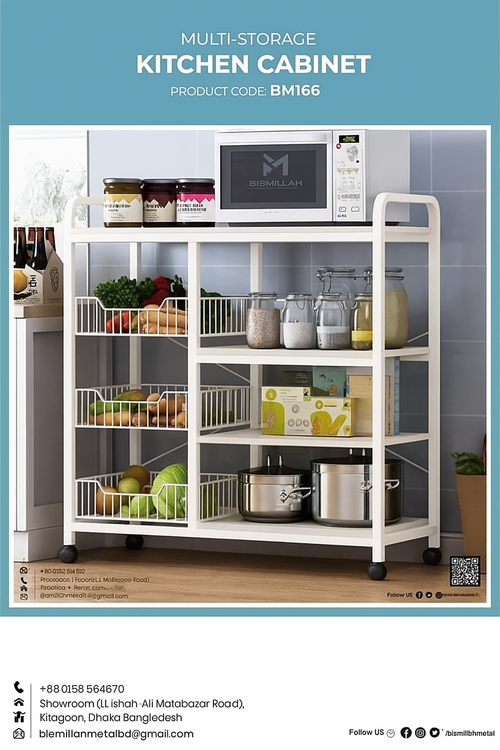 Multi storage kitchen cabinet - BM166 Multi storage kitchen cabinet - BM166
