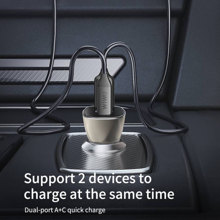 WiWU 40W Dual Type-C Quick Mobile Phone Car Charger WiWU 40W Dual Type-C Quick Mobile Phone Car Charger