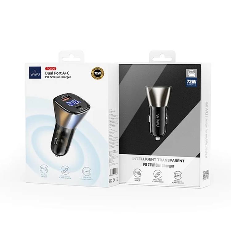 WiWU 40W Dual Type-C Quick Mobile Phone Car Charger WiWU 40W Dual Type-C Quick Mobile Phone Car Charger