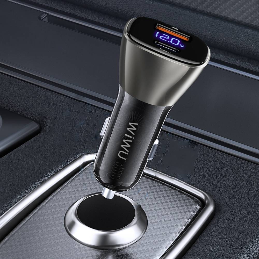WiWU 40W Dual Type-C Quick Mobile Phone Car Charger WiWU 40W Dual Type-C Quick Mobile Phone Car Charger