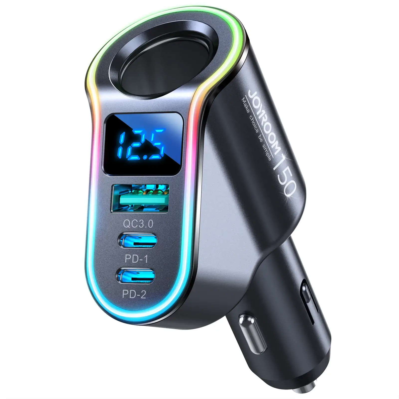 JOYROOM JR-CL21 150W 4 in 1 Car Charger with LED Digital Display JOYROOM JR-CL21 150W 4 in 1 Car Charger with LED Digital Display