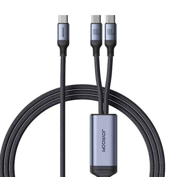 JOYROOM SA21-1T2 Speedy Series 100W 2-in-1 Type-C to Dual Type-C Fast Charging Cable 1.5 Meter