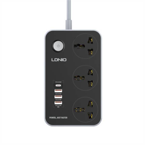 LDNIO SC3412 Power Strip with 3 Outlets & Fast Charging USB Ports LDNIO SC3412 Power Strip with 3 Outlets & Fast Charging USB Ports