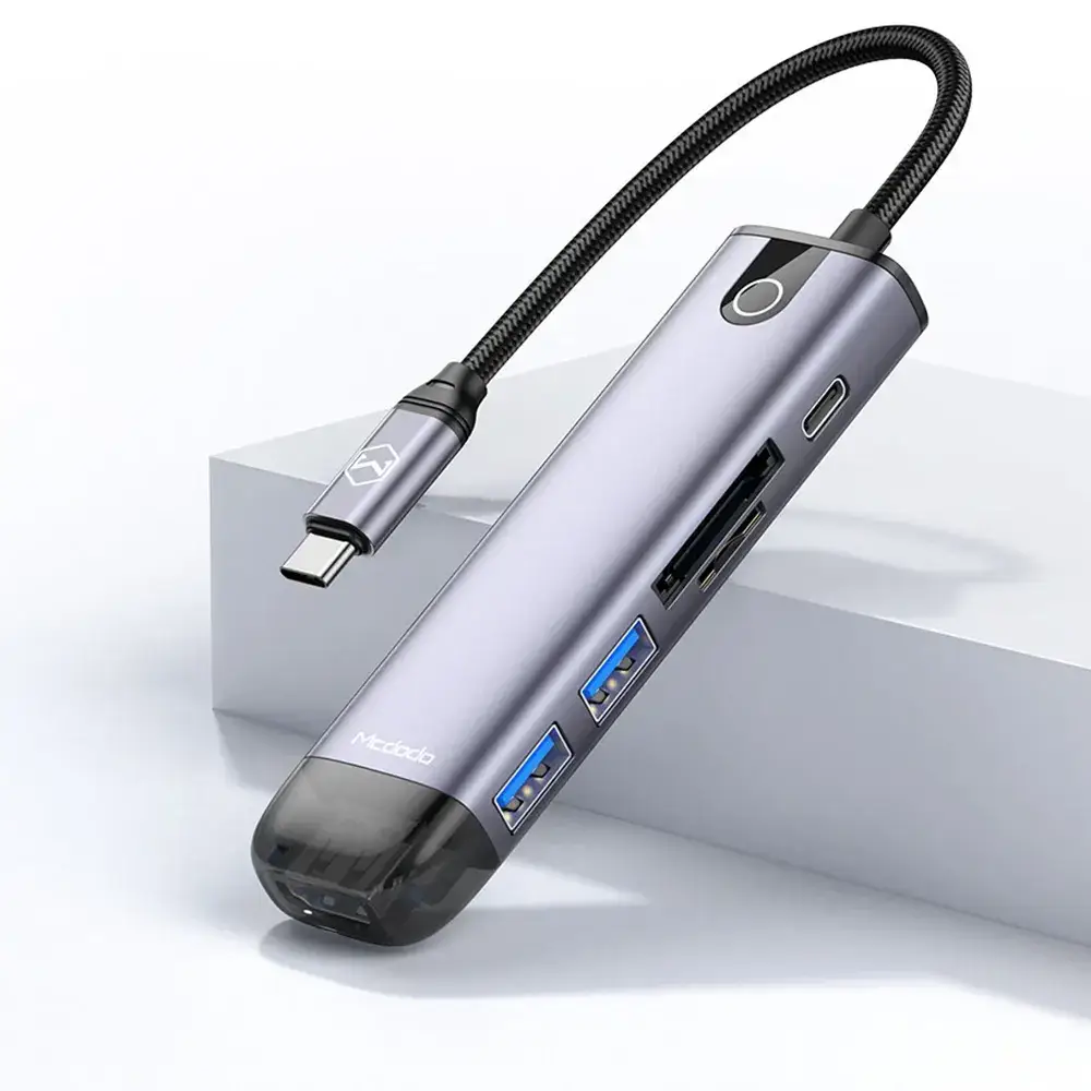 Mcdodo 6 in 1 Multifunctional USB-C Hub Docking Station Adapter Mcdodo 6 in 1 Multifunctional USB-C Hub Docking Station Adapter