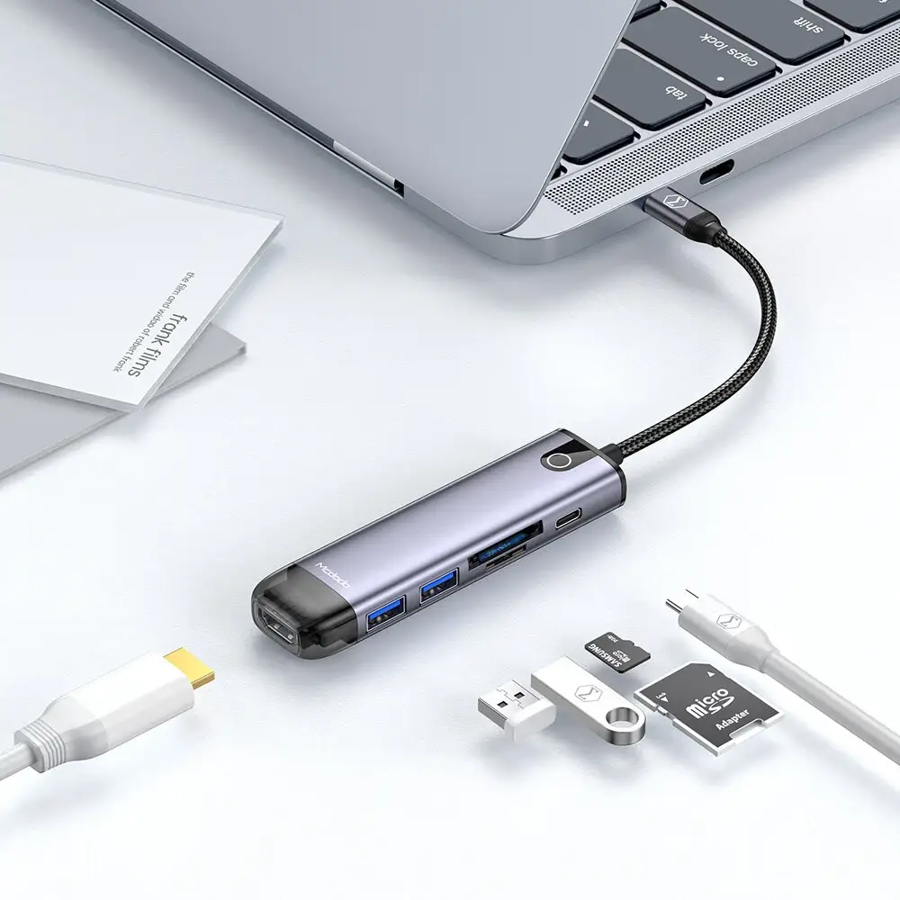 Mcdodo 6 in 1 Multifunctional USB-C Hub Docking Station Adapter Mcdodo 6 in 1 Multifunctional USB-C Hub Docking Station Adapter