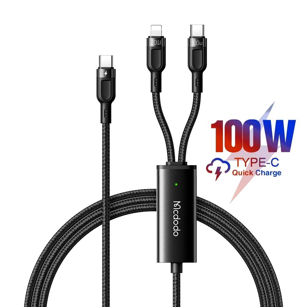 Mcdodo CA-747 2 in 1 100W PD Type C to Dual Type C Cable Mcdodo CA-747 2 in 1 100W PD Type C to Dual Type C Cable