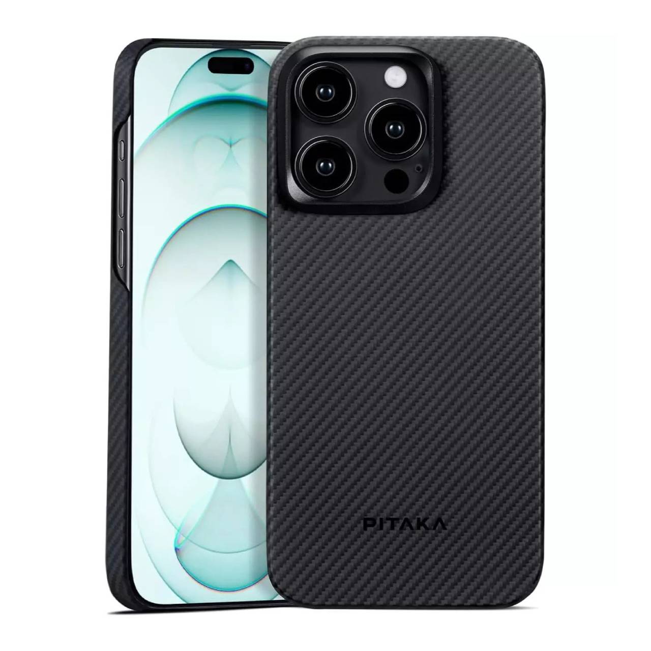 PITAKA MagEZ Case 4 for iPhone 15 Pro Max -600D Black/Grey (Twill) PITAKA MagEZ Case 4 for iPhone 15 Pro Max -600D Black/Grey (Twill)