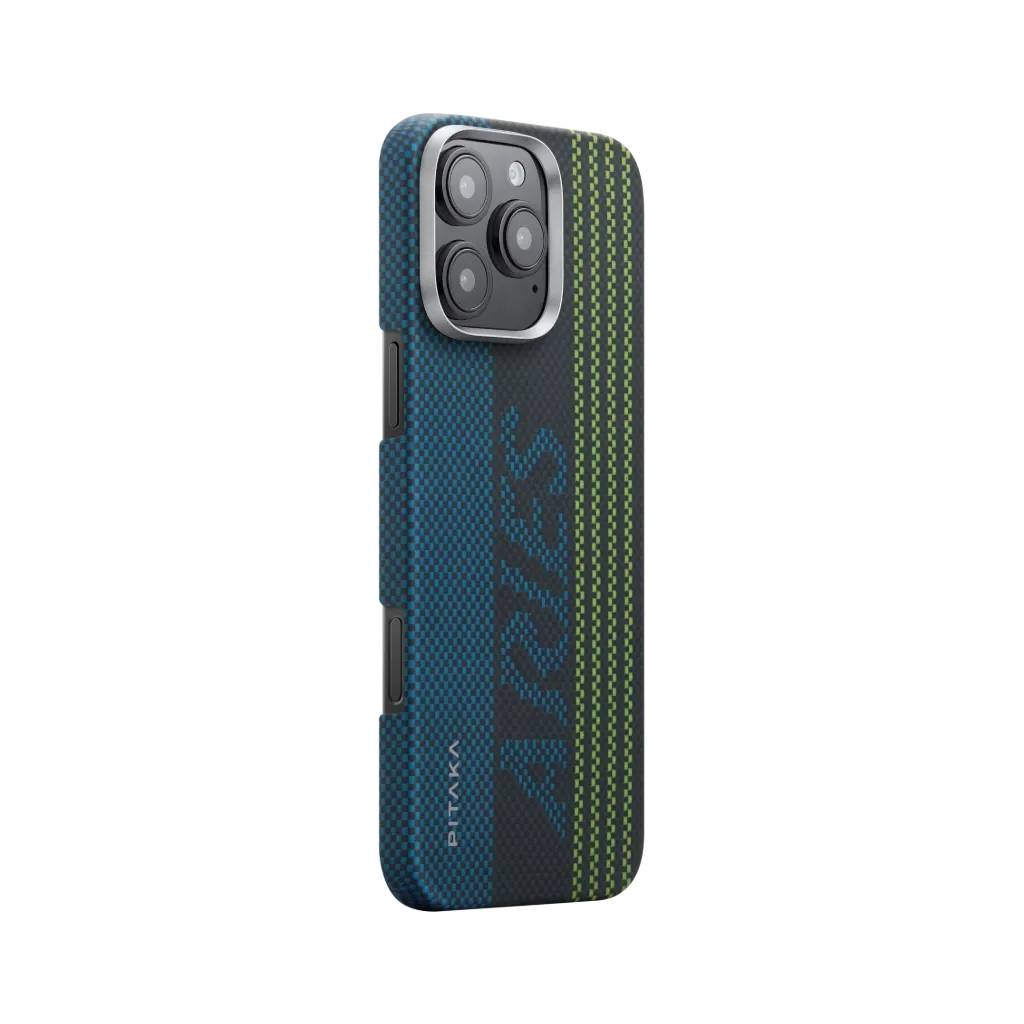 Pitaka Aries Tactile Woven Case for iPhone 16 Pro Credit Card