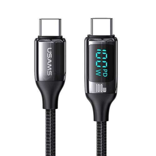 USAMS US-SJ559 U78 100W PD USB-C to USB-C Fast Charging Digital Data Cable 3m (Black) USAMS US-SJ559 U78 100W PD USB-C to USB-C Fast Charging Digital Data Cable 3m (Black)