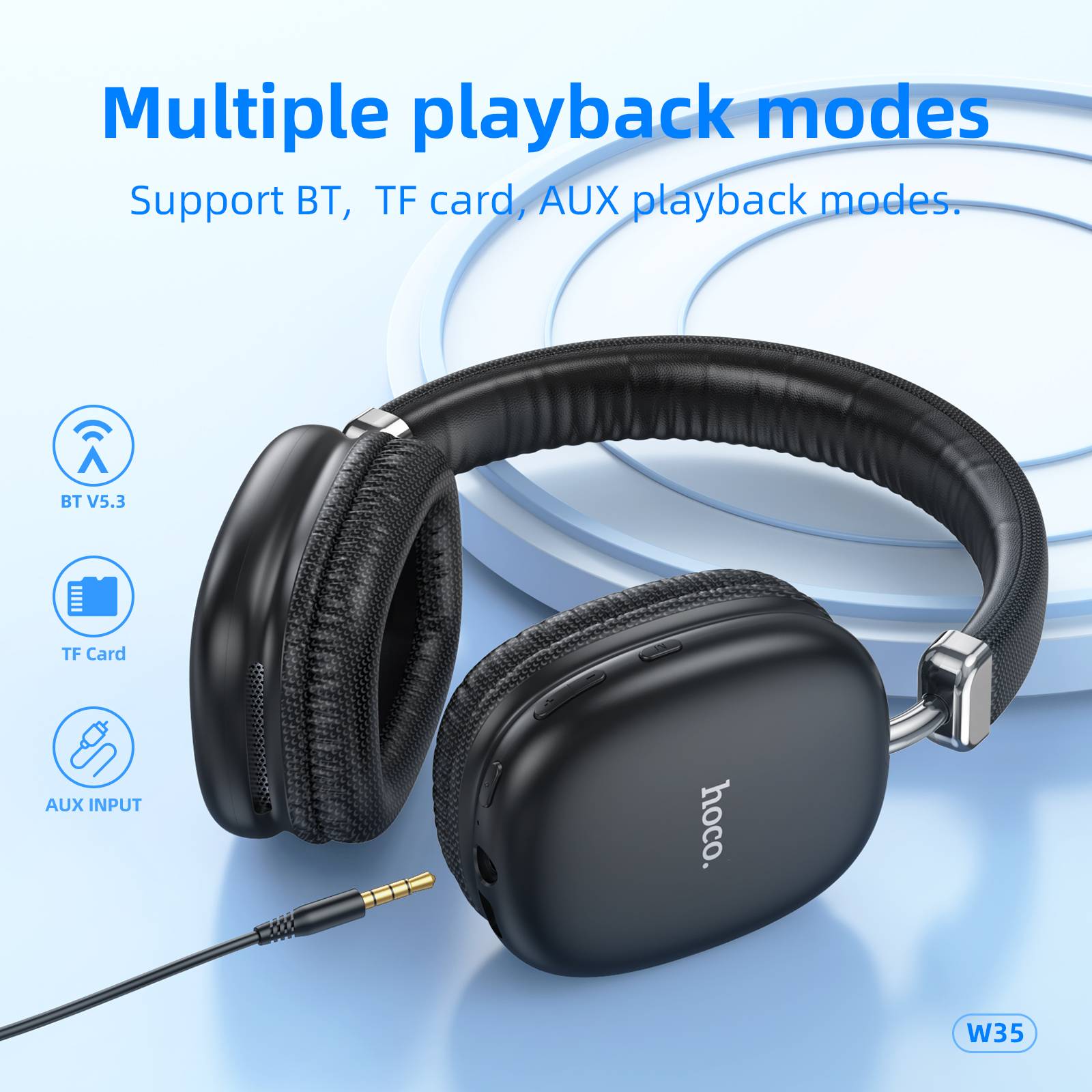 Hoco W35 Extra Bass Noise Cancellation Wireless Headphone