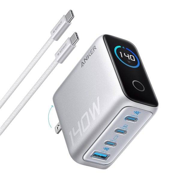 Anker 140W 4-Port PD Laptop Charger with USB-C Cable