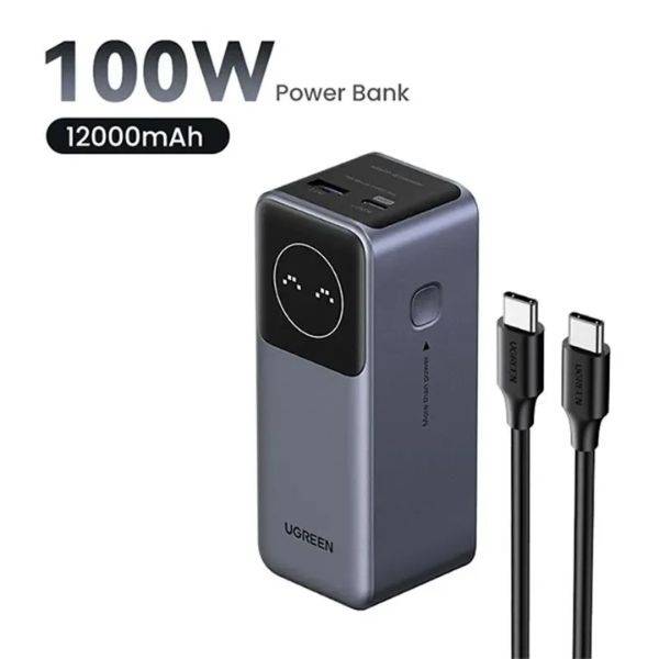 UGREEN PB724 Nexode 12000mAh 100W Fast Charging Power Bank with Smart Digital Display 35526