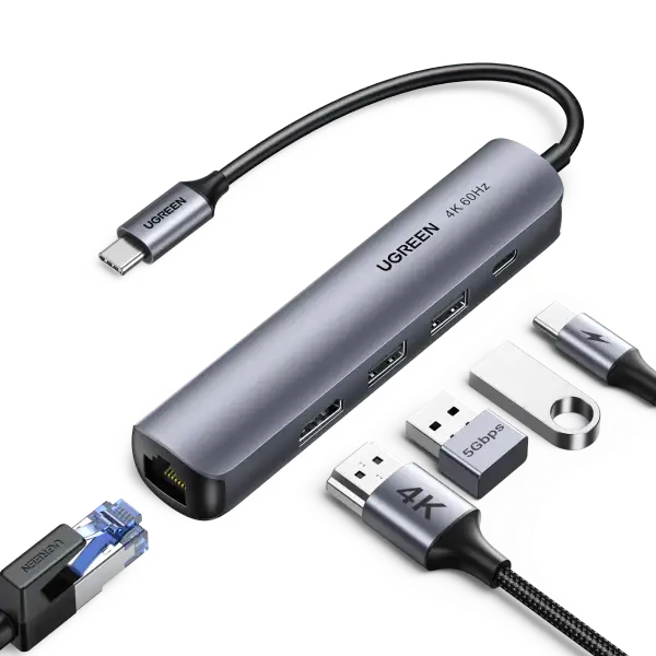UGREEN CM418 Ultra Slim 5-in-1 Type-C HUB with Ethernet and HDMI UGREEN CM418 Ultra Slim 5-in-1 Type-C HUB with Ethernet and HDMI