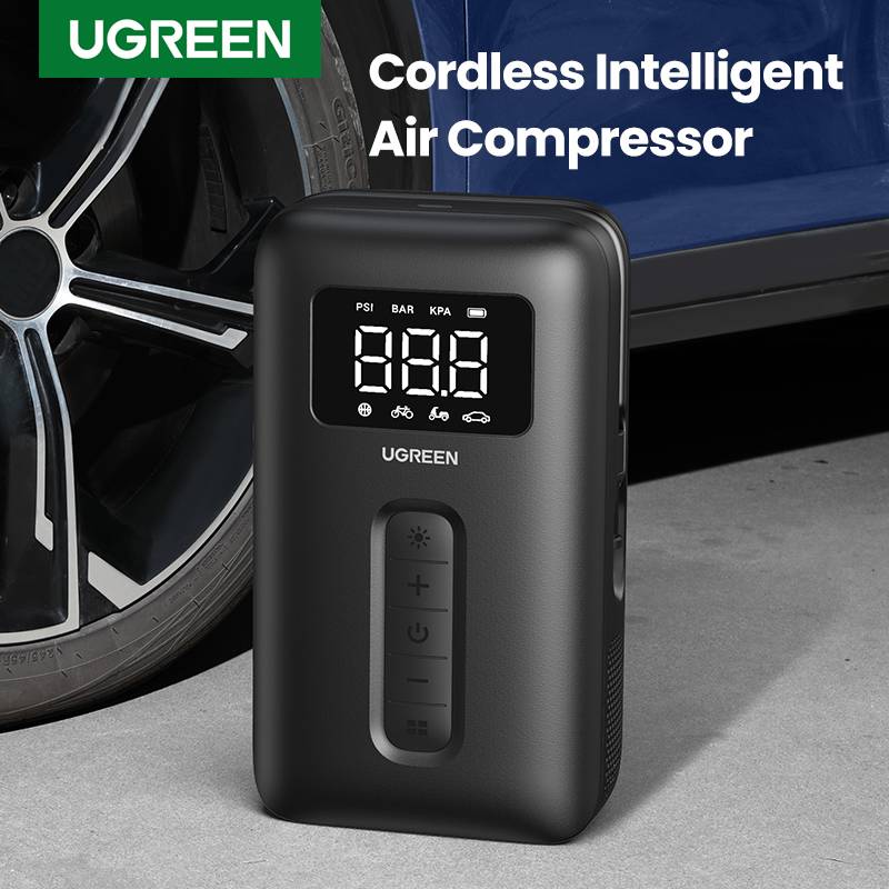 UGREEN Portable 5V 150PSI Smart Digital Car Air Compressor and Tire Inflator for Motorcycles and Bicycles
