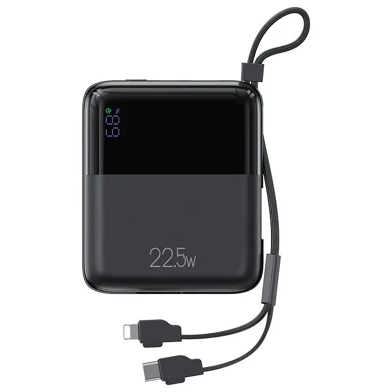 USAMS US-CD186 PD 20W Digital Display 10000mAh Mini Power Bank With Lanyard USAMS US-CD186 PD 20W Digital Display 10000mAh Mini Power Bank With Lanyard