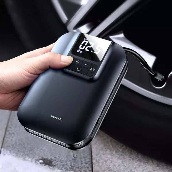USAMS US-ZB215 Mini Digital Electric Tyre Tire Inflator Compact 5000mAh Auto Air Inflatable Pump for Car and Bicycle