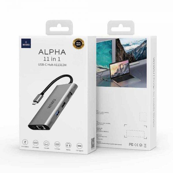 WiWU Alpha 8 in 1 USB-C Hub A831HRT WiWU Alpha 8 in 1 USB-C Hub A831HRT