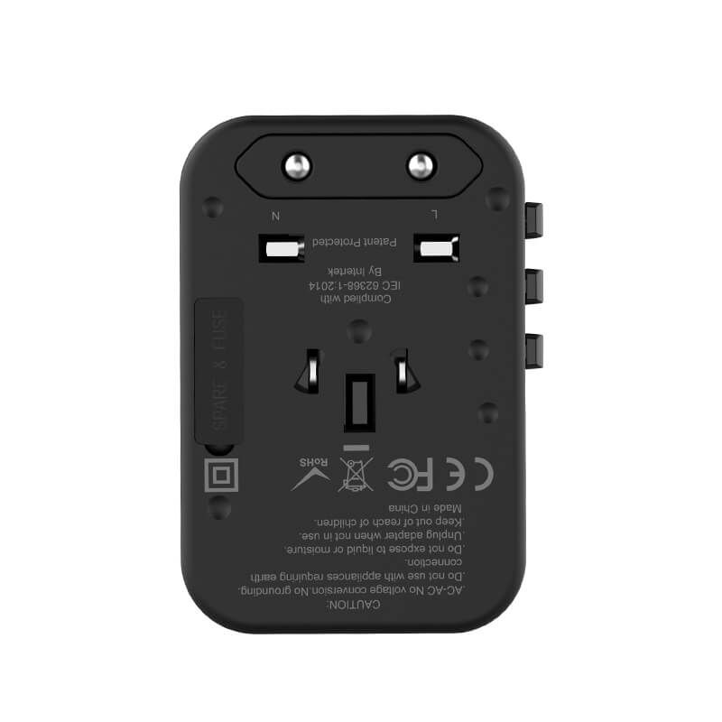 WiWU UA-303 Universal Plug Adapter 33.5W with Type-C Ports